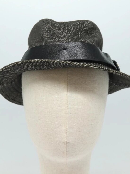 GUCCI GG Canvas Hat S Black Auth am6440 main image 4